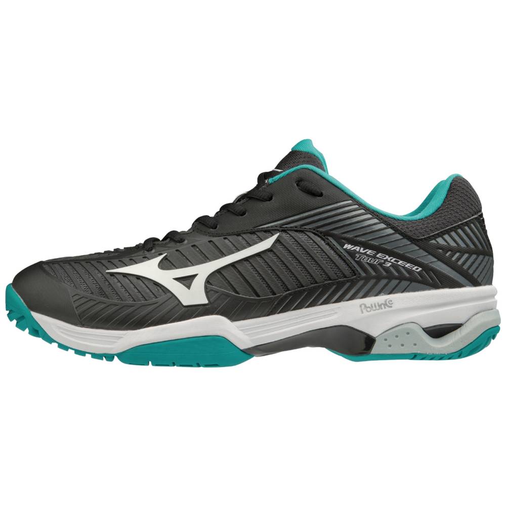 Mizuno Men's Wave Exceed Tour 3 AC Tennis Shoes Black/White (550001-FIC)